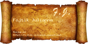 Fojtik Julianna névjegykártya